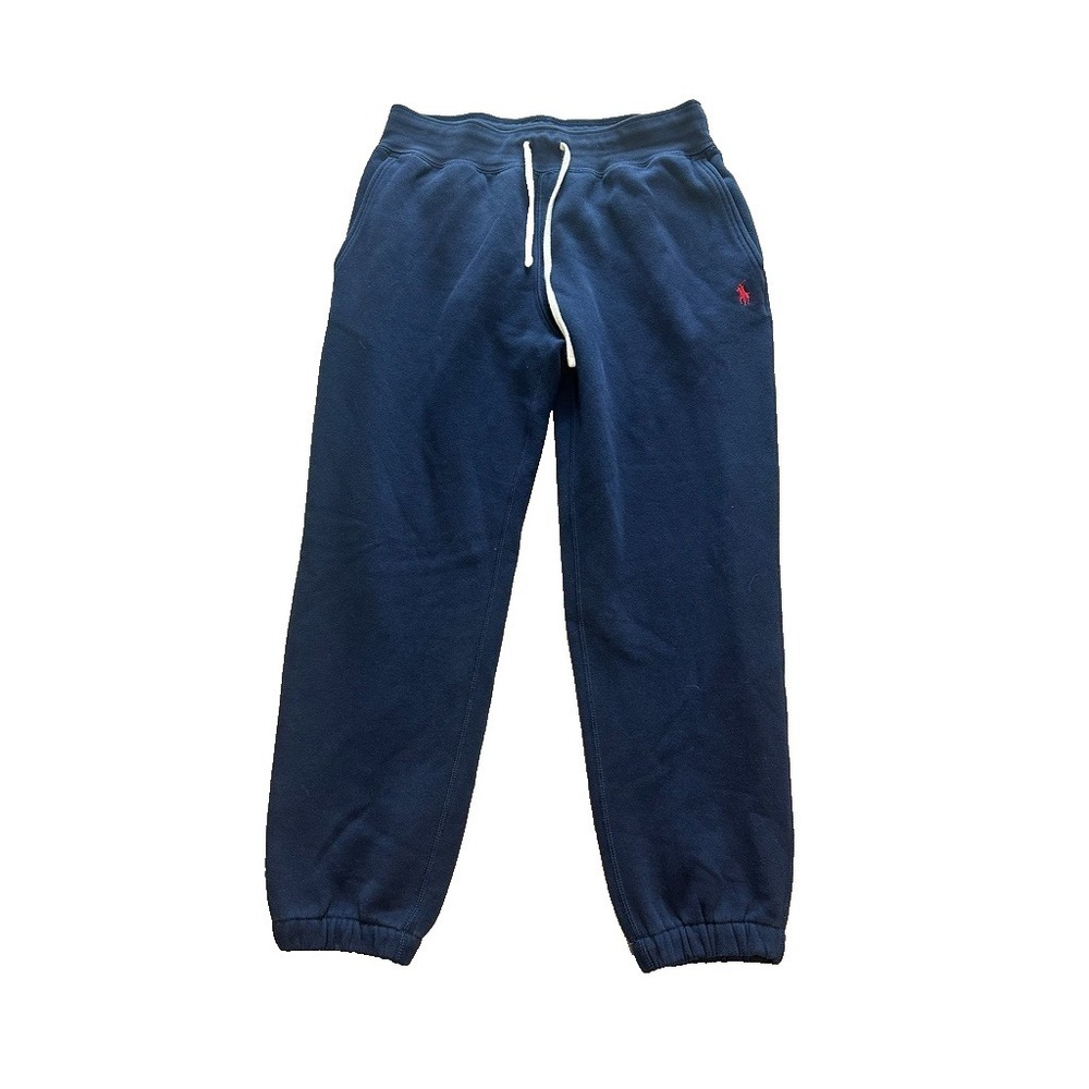 Polo Ralph Lauren Sweatpants Men's Size Medium Blue Joggers Red Pony Fleece -EUC